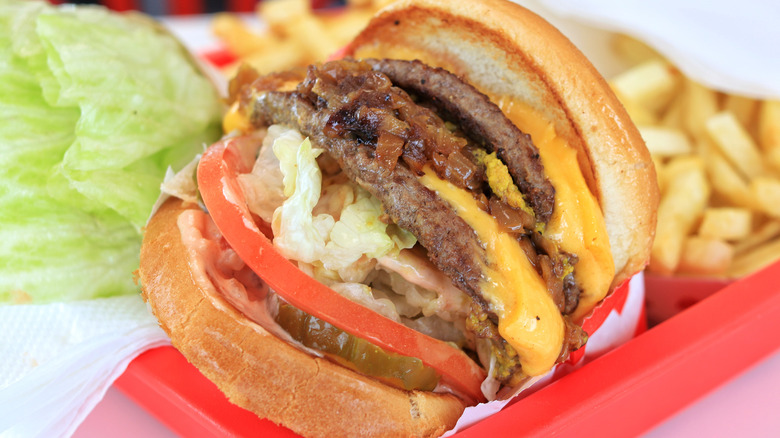 In-N-Out double double hamburger