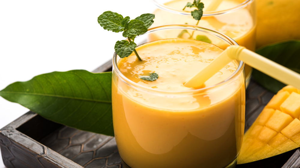 A glass of Mango lassi