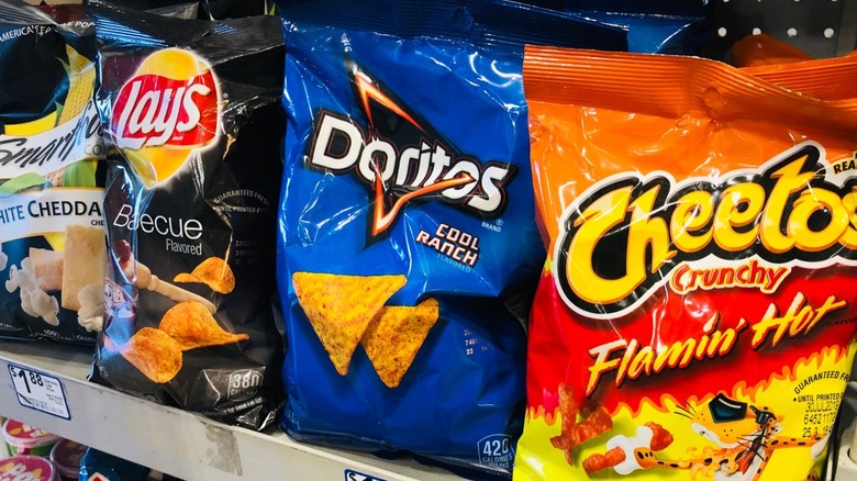 Lay's, Doritos, and Cheetos bags