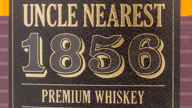 Close-up of label of Uncle Nearest 1856 whiskey