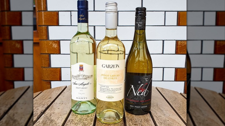 Bottles of pinot grigio