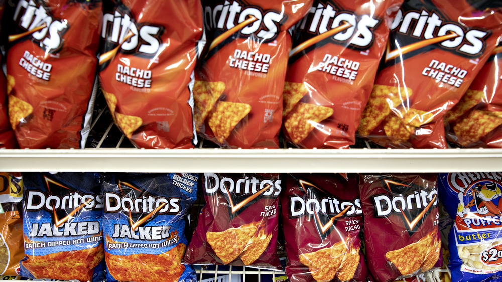 Bags of Doritos on store shelves