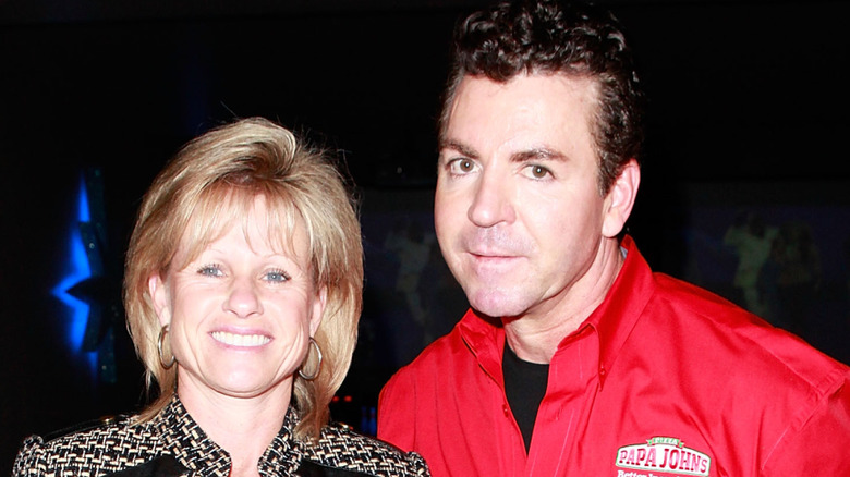 John Schnatter posing with ex-wife Annette