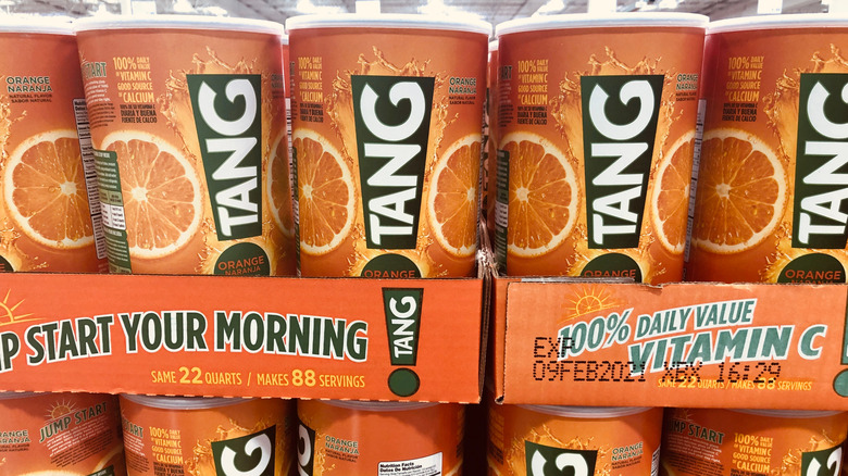 Cannisters of tang on shelf