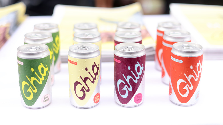 Cans of different flavors of Ghia, a non-alcohol apertif