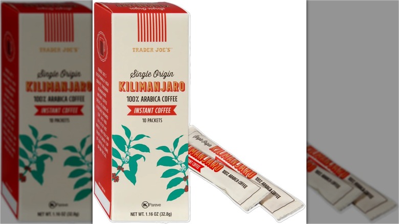 Box with single serving instant coffee packets.