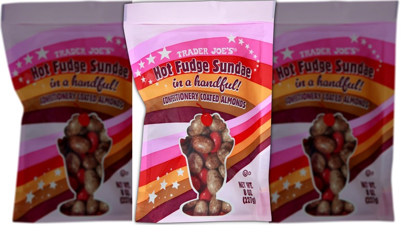 Bag of hot fudge sundae flavored candied almonds.