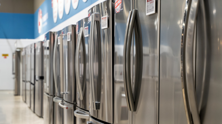 Fridges in a showroom
