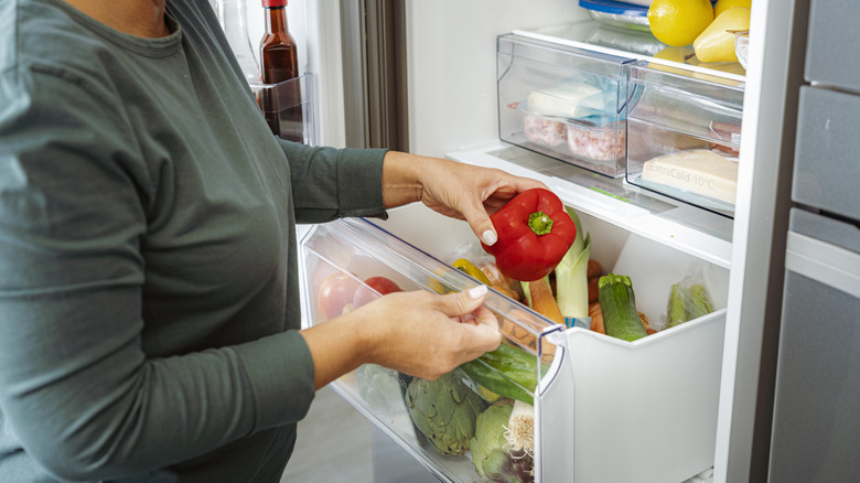 Fresh produce in fridge
