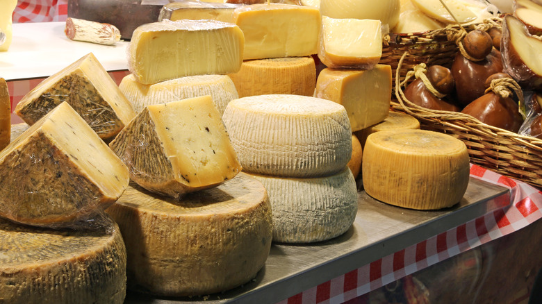 Different types of Pecorino cheese