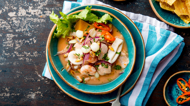 plate of prepared ceviche