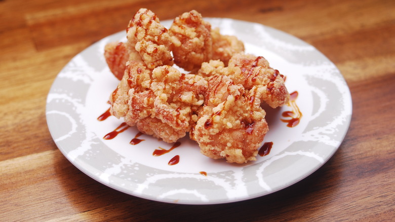 Karaage chicken on plate