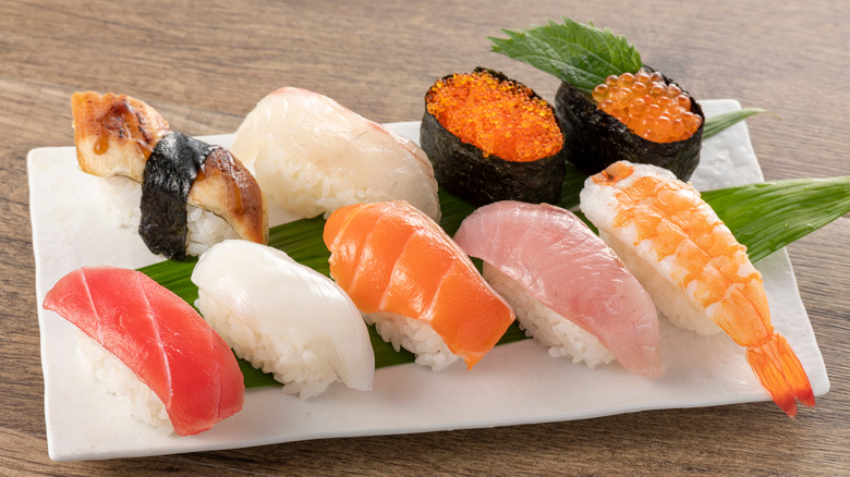 platter of nigiri sushi