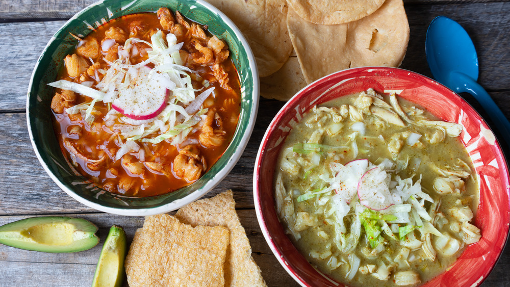 Red and green pozole