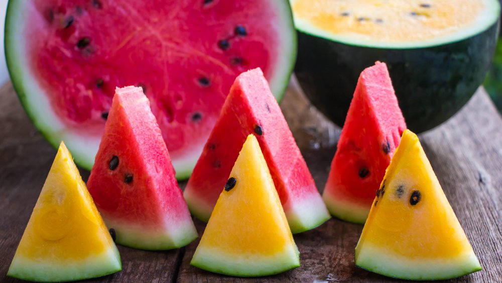 Red and yellow watermelons