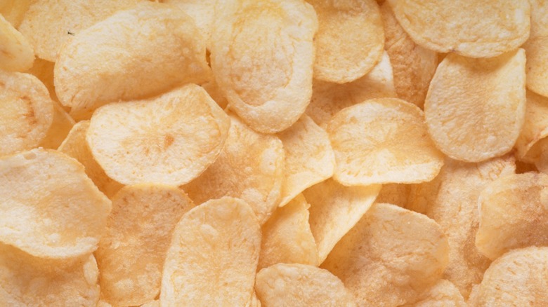 close-up of potato chips