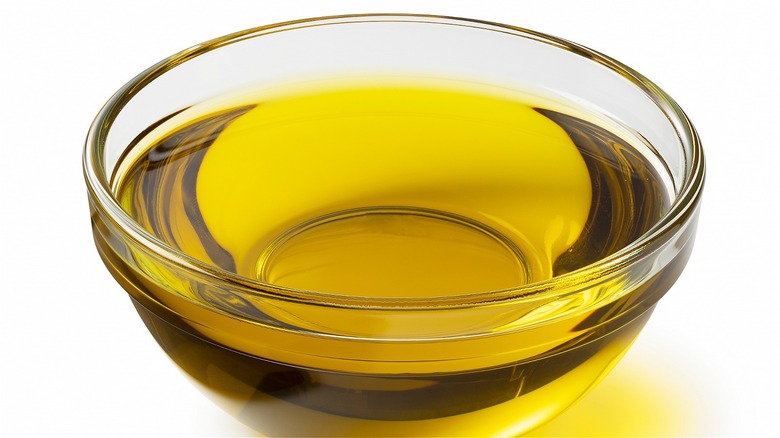 bowl of golden cooking oil