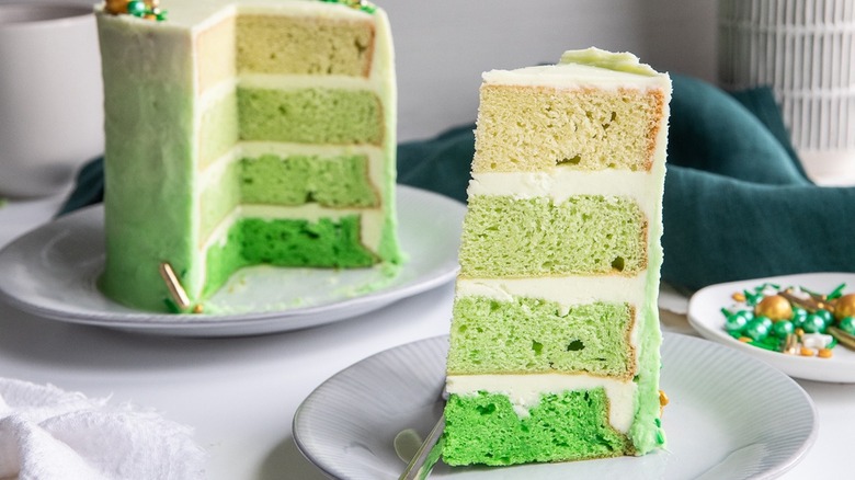 green ombré cake