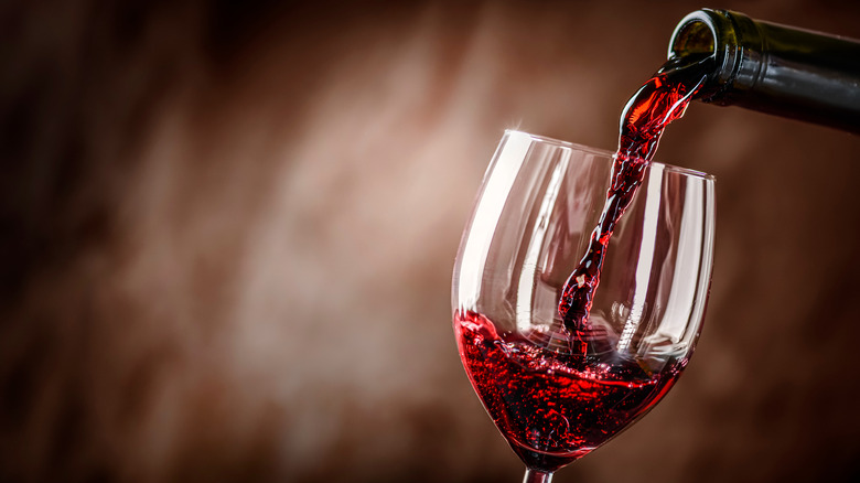 Wine being poured into glass