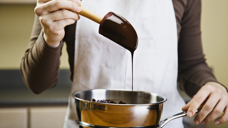 Melting chocolate in double boiler