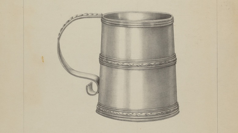 A vintage mug made of ceramic 