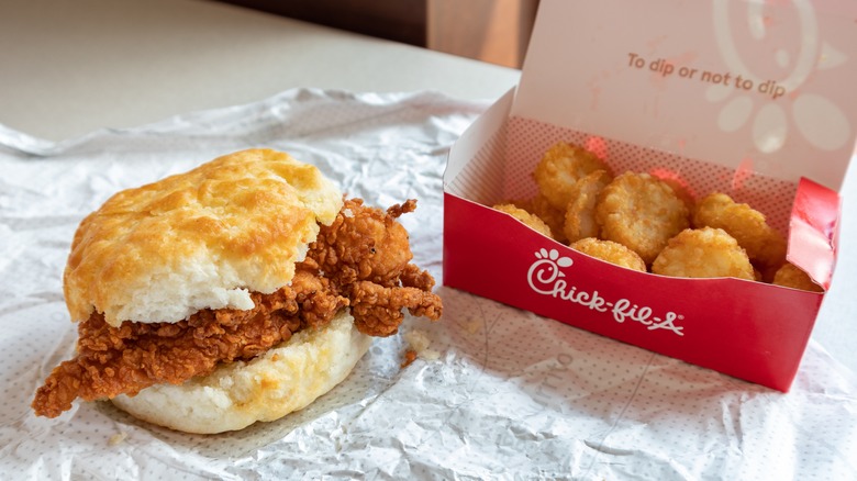 chicken biscuit with hash browns
