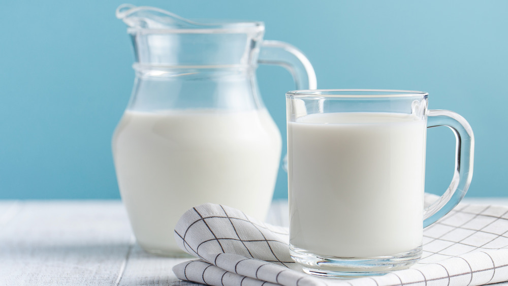 jar and glass of milk