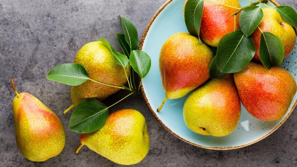 Pears on a plate