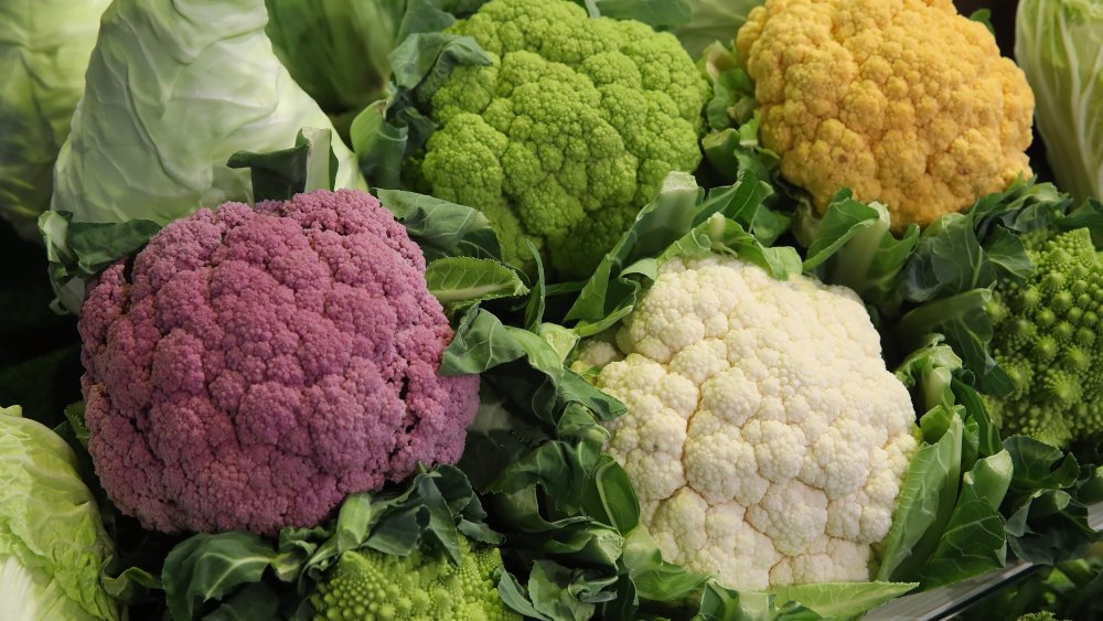 Four colors of cauliflower