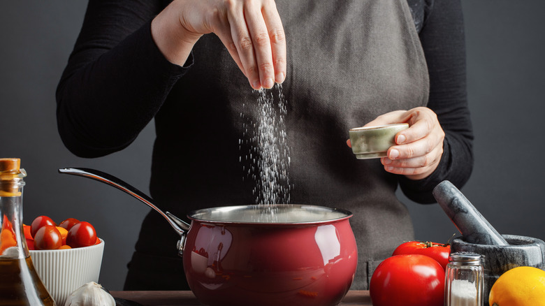 Adding salt before cooking 
