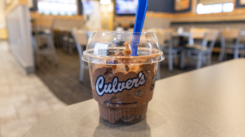 Culver's chocolate custard inside the chain restaurant