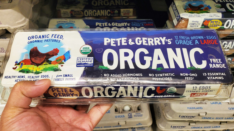 Carton of Pete & Gerry's organic eggs