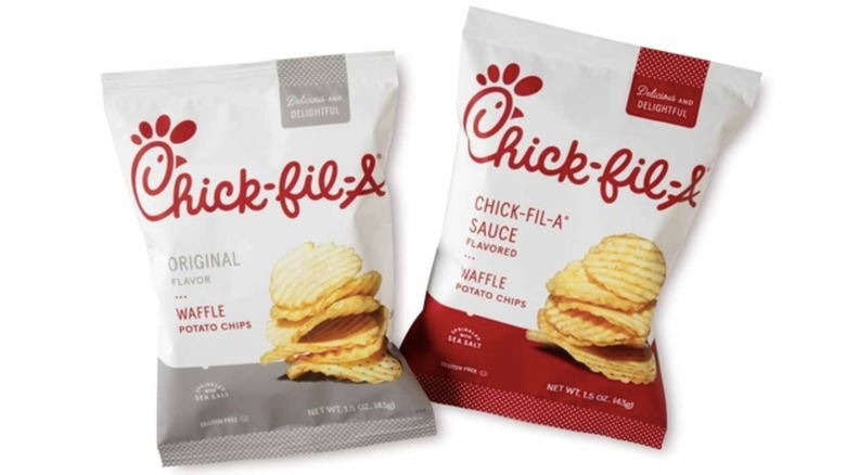 Chick-fil-A original and sauce-flavored waffle potato chips