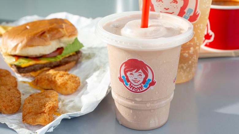Wendy's burger and milkshake
