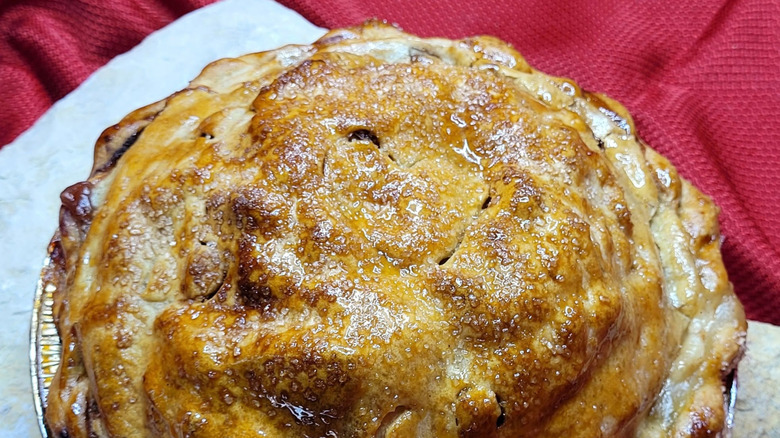 double crusted apple cranberry pie