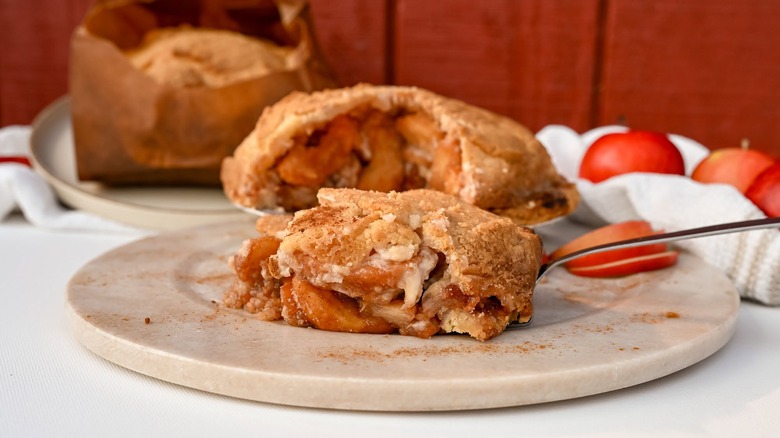 apple pie baked in a paper bag