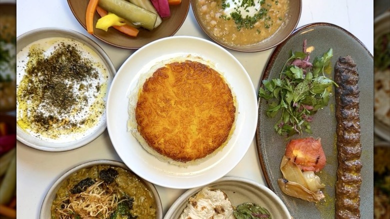 A variety of small plates.
