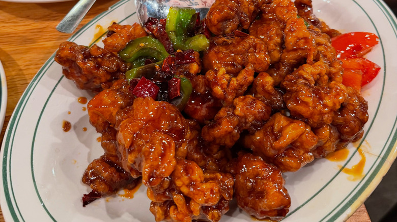 General Tso's chicken dish on table at MCCB Chicago restaurant
