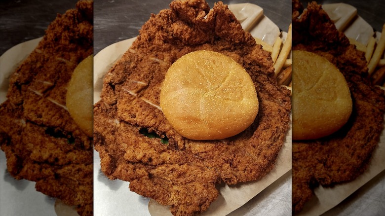 massive tenderloin with bun