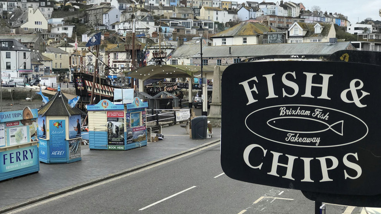 Brixham Fish Restaurant & Takeaway sign