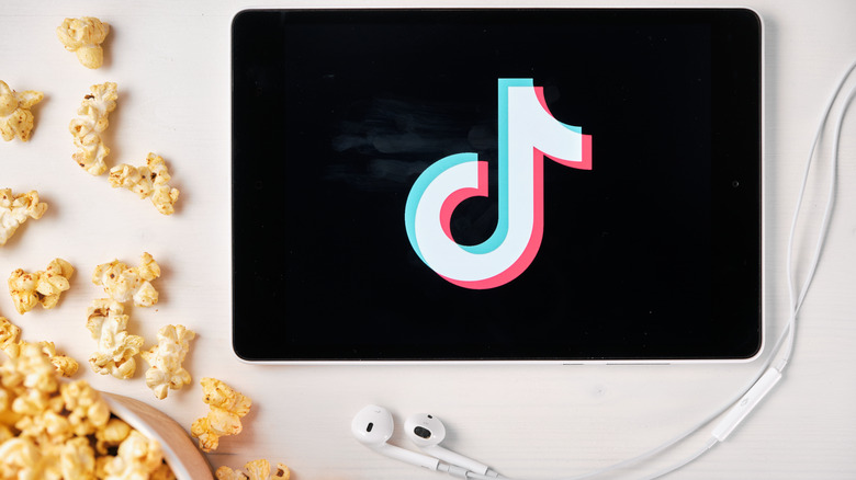 TikTok screen with popcorn