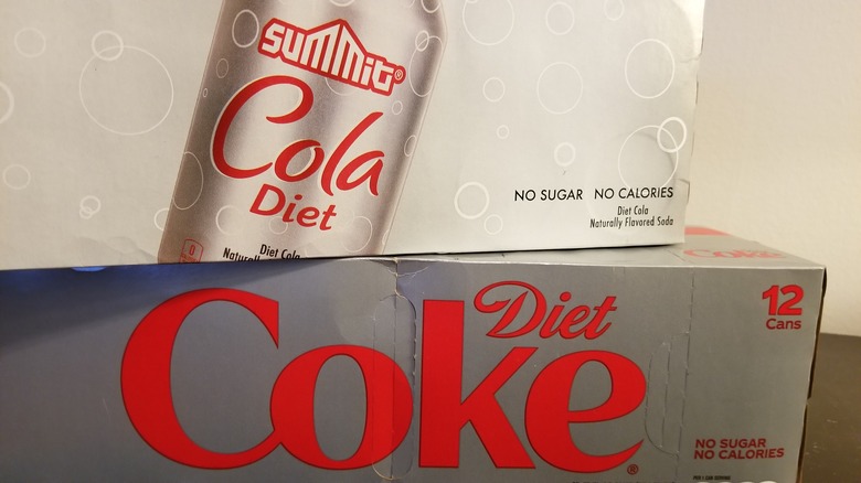 boxes of Diet Coke and Summit