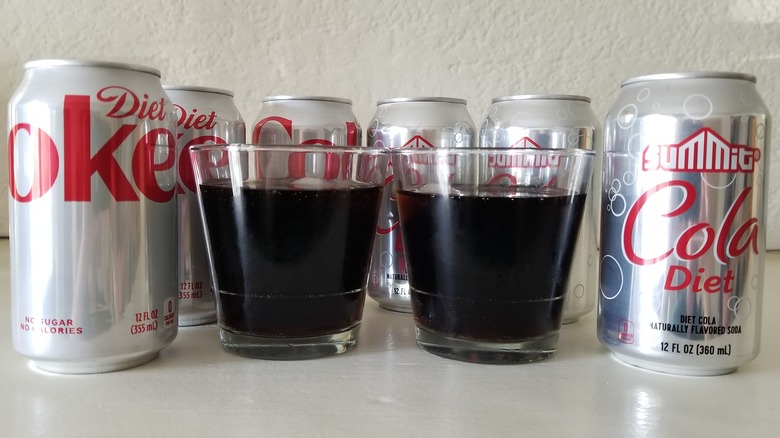 glasses of diet coke and summit