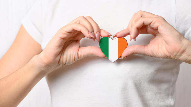 irish flag in the shape of a heart