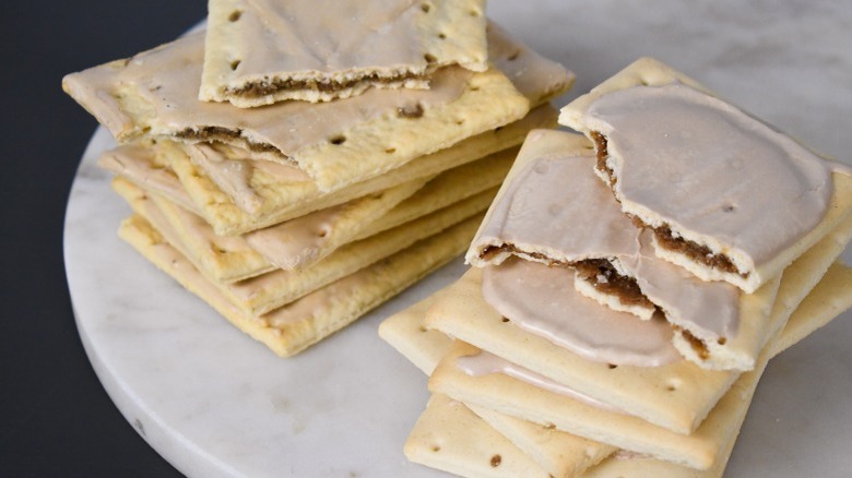 stacks of pop tarts and toaster tarts from aldi brown sugar cinnamon