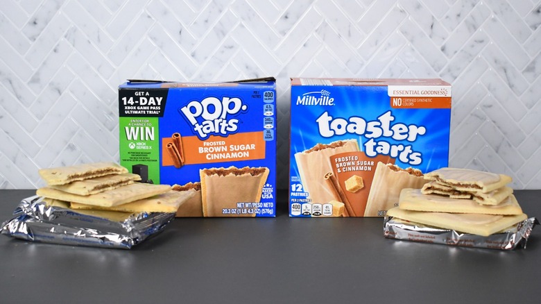 boxes of pop tarts and toaster tarts with opened breakfast pastries