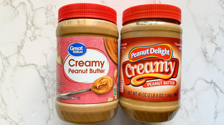 Walmart and Aldi peanut butter jars