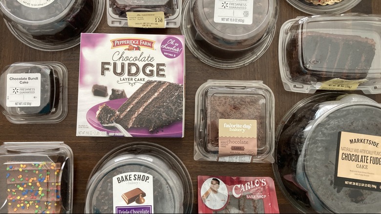 variety of store bought chocolate cake