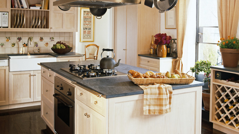 kitchen with cooktop in center island