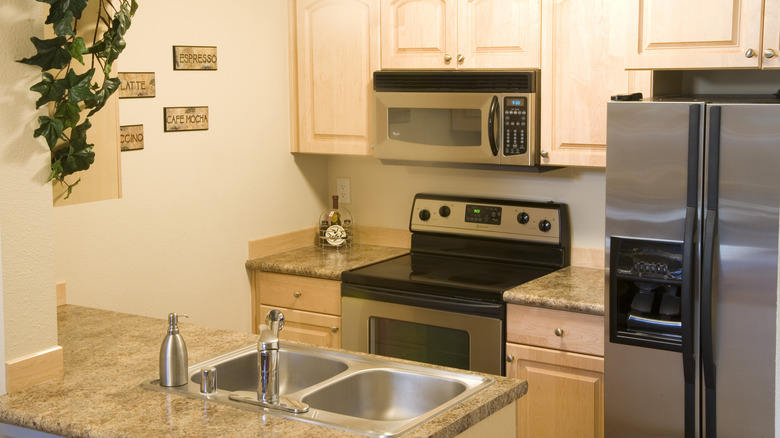kitchen with over the range microwave
